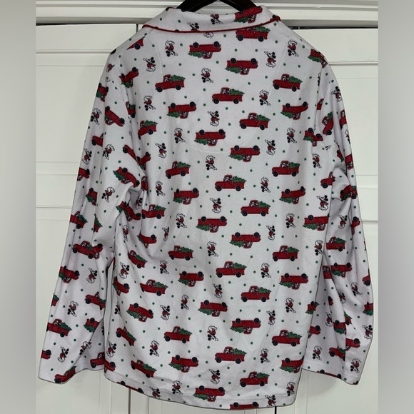 Disney Mickey Mouse Red Truck Christmas Tree Flannel Holiday 2 Piece Medium - Picture 4 of 11